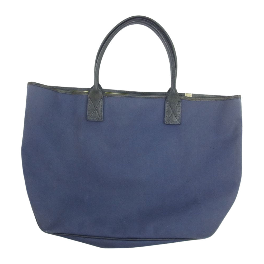 VISVIM ビズビム Homer Tote L ホーマートート キャンバス レザー ハンドル バッグ  ネイビー系【中古】
