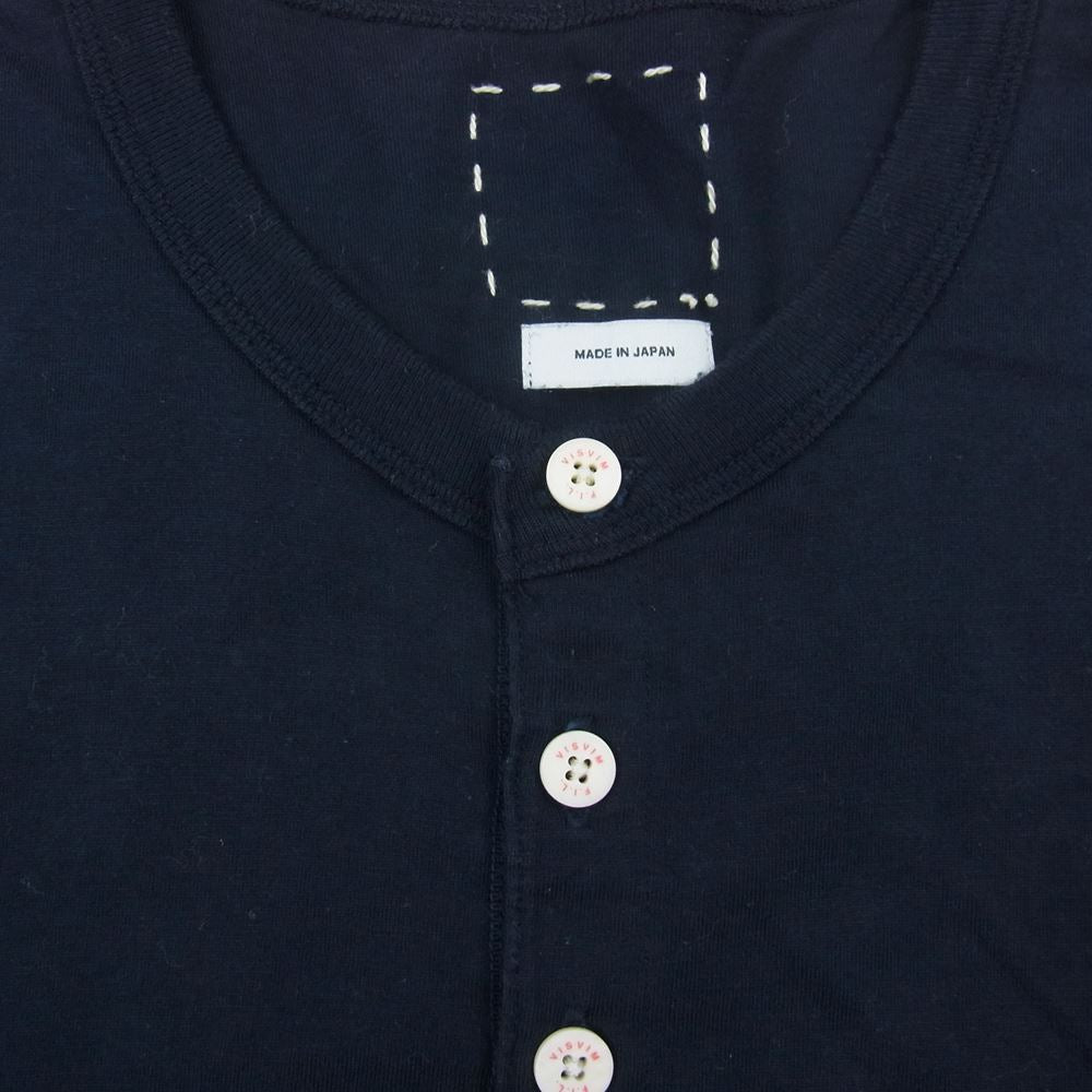 VISVIM ビズビム 0116205010006 ULTIMATE HENLEY アルティメイト ヘンリーネック 半袖 Tシャツ ダークネイビー系 4【中古】