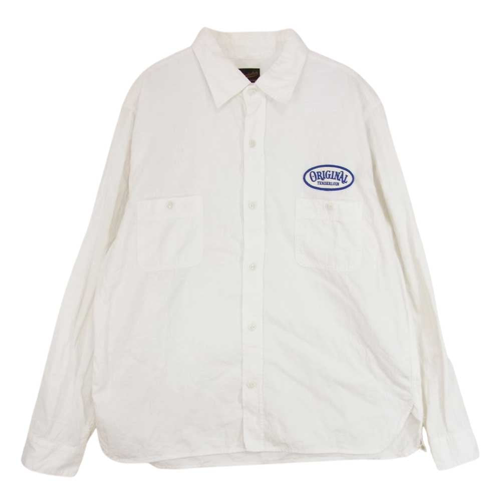 TENDERLOIN テンダーロイン T-G. S SHT HB  ワッペン ヘリンボーン ワーク 長袖 シャツ ホワイト系 L【中古】