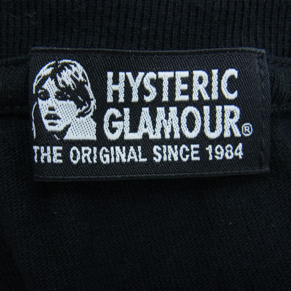 HYSTERIC GLAMOUR ヒステリックグラマー 01203CT01 OVAL WOMAN LOGO プリント チビ Tシャツ ブラック系 F【美品】【中古】