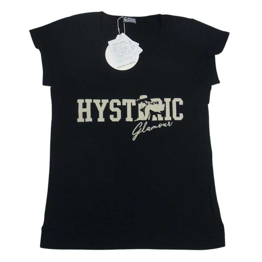 HYSTERIC GLAMOUR ヒステリックグラマー 01211CT08 HOLIDAY GIRL プリント Tシャツ ブラック系 F【新古品】【未使用】【中古】