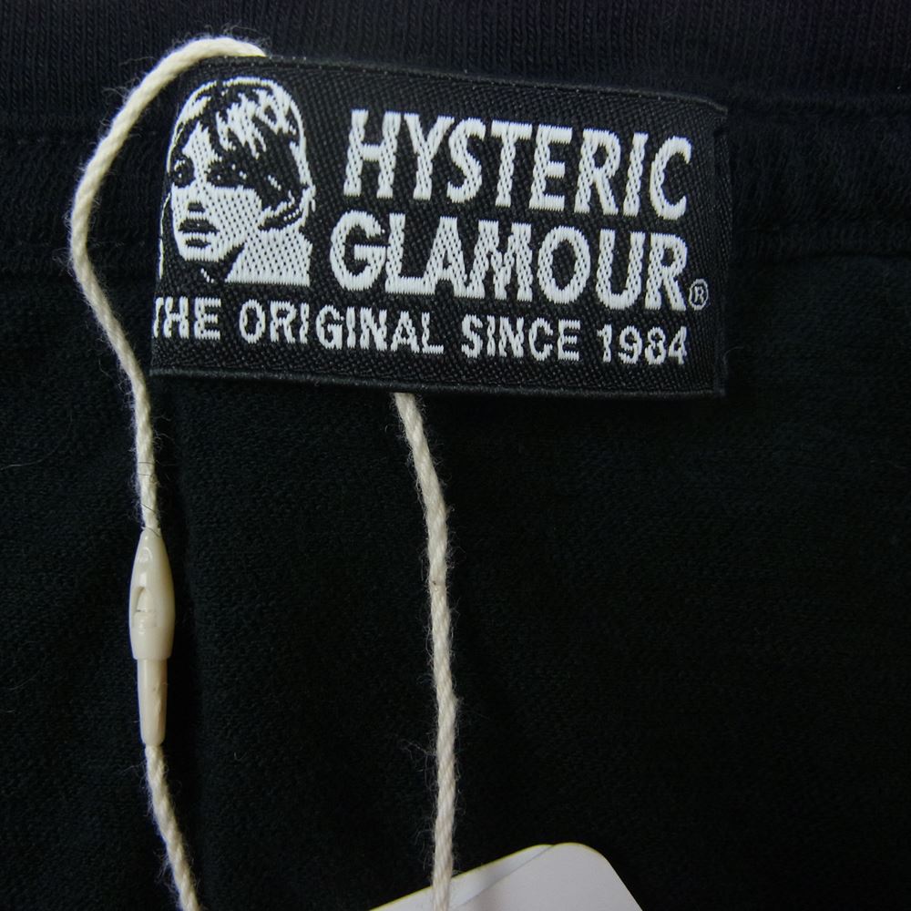 HYSTERIC GLAMOUR ヒステリックグラマー 01211CT08 HOLIDAY GIRL プリント Tシャツ ブラック系 F【新古品】【未使用】【中古】