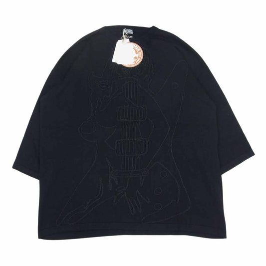 HYSTERIC GLAMOUR ヒステリックグラマー 01211NS05 GUITAR GIRL ガール 刺繍 プルオーバー ニット セーター ブラック系 F【新古品】【未使用】【中古】