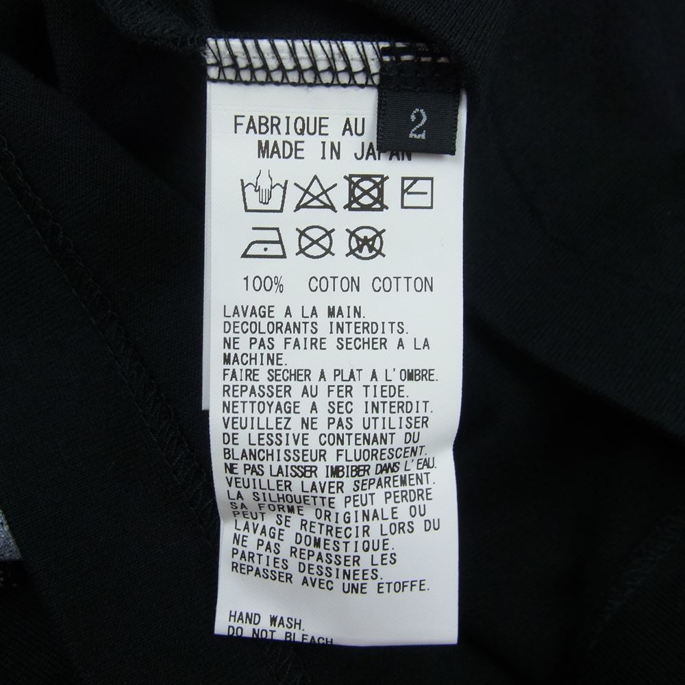 Y's Yohji Yamamoto ワイズ ヨウジヤマモト YV-T61-045-2 COTTON PLAIN STITCH PIGMENT PRINT BIG LONG SLEEVE T SHIRT コットン プレーン ステッチ プリント ビッグ ロングスリーブ Tシャツ ブラック系 2【極上美品】【中古】