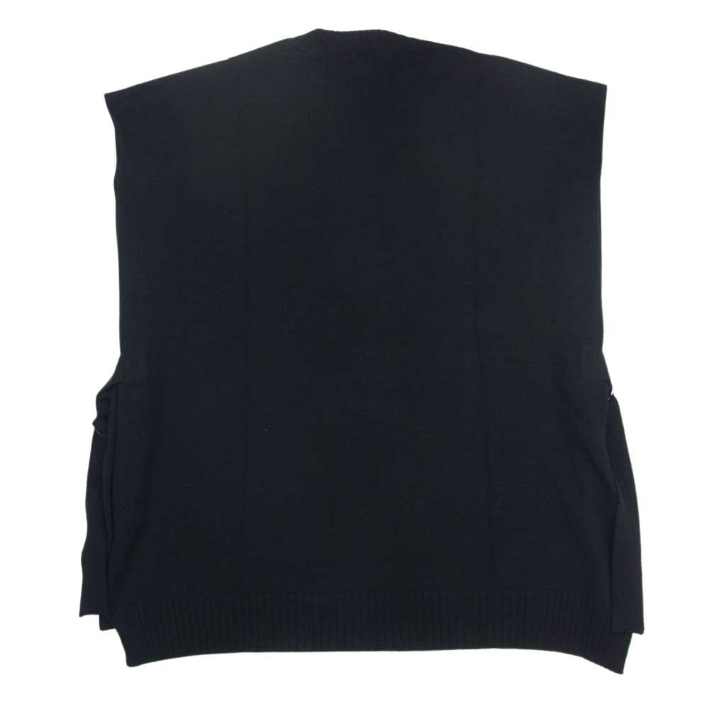 HYSTERIC GLAMOUR ヒステリックグラマー 01221NV01 コットン ニット Vネック ベスト ブラック系 F【新古品】【未使用】【中古】