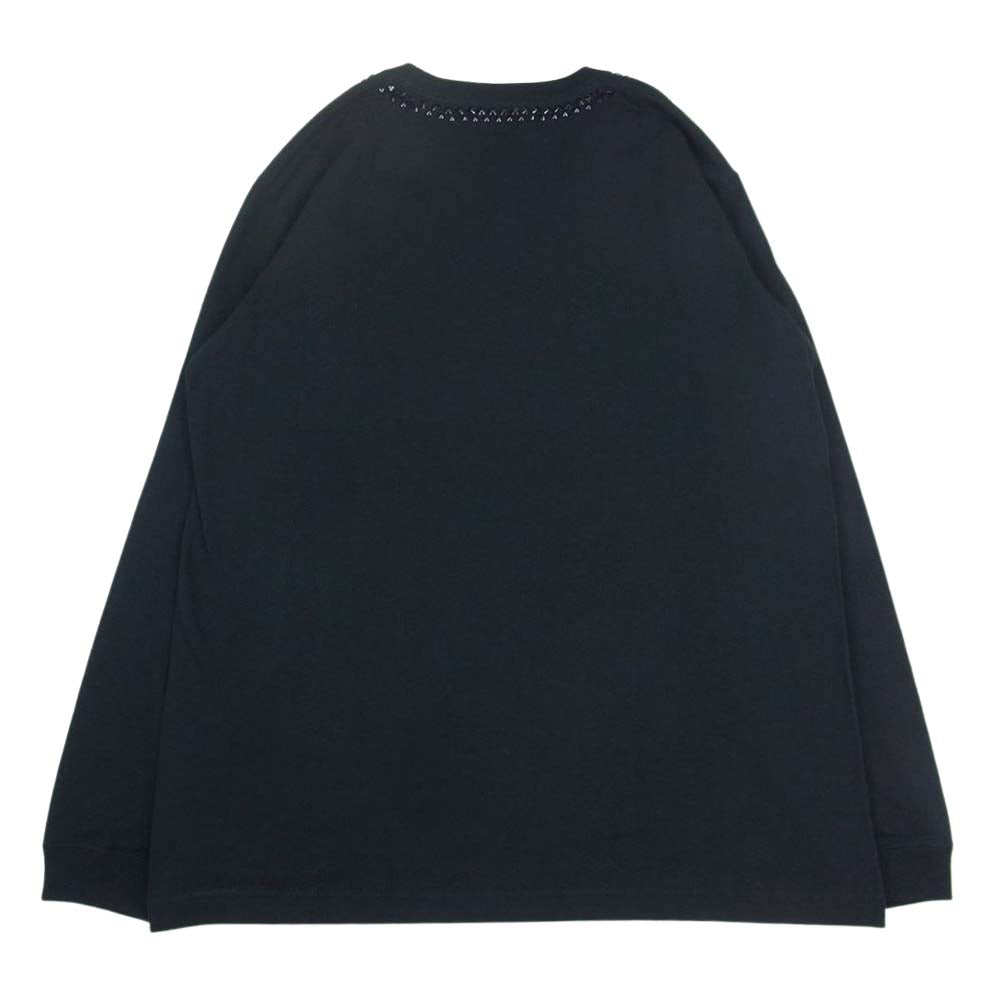 Y's Yohji Yamamoto ワイズ ヨウジヤマモト YE-T45-038-1 STUDDED LONG T SHIRT ロング Tシャツ カットソー スタッズ ブラック系 2【極上美品】【中古】
