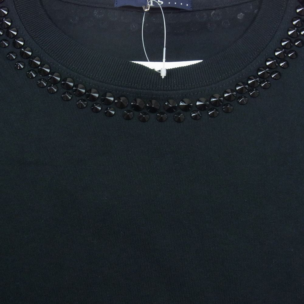 Y's Yohji Yamamoto ワイズ ヨウジヤマモト YE-T45-038-1 STUDDED LONG T SHIRT ロング Tシャツ カットソー スタッズ ブラック系 2【極上美品】【中古】