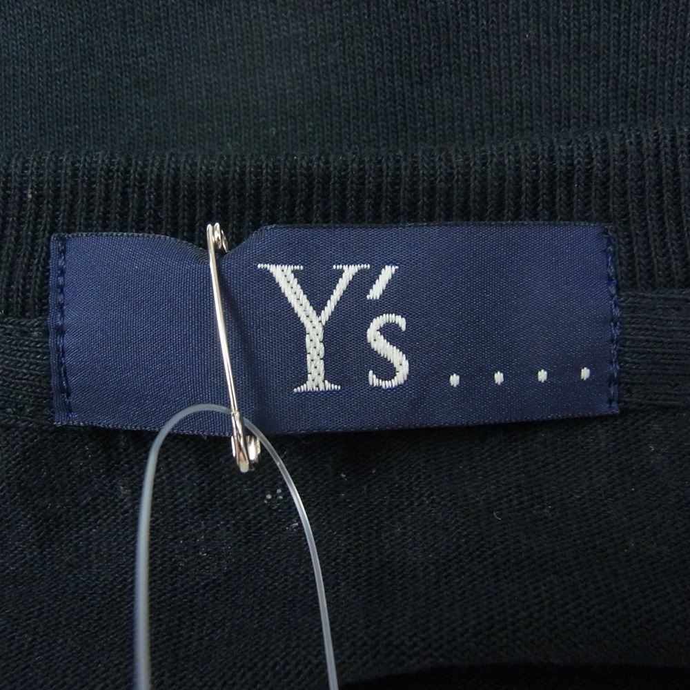 Y's Yohji Yamamoto ワイズ ヨウジヤマモト YE-T45-038-1 STUDDED LONG T SHIRT ロング Tシャツ カットソー スタッズ ブラック系 2【極上美品】【中古】