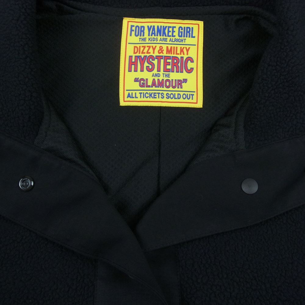 HYSTERIC GLAMOUR ヒステリックグラマー 01223CJ01　 CIRCLE LOGO マウンテン フリース コート  ブラック系 F【新古品】【未使用】【中古】