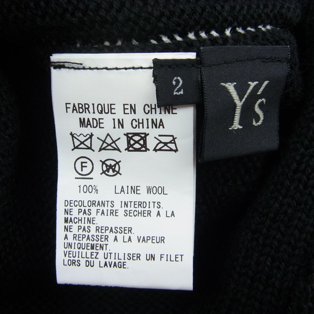 Y's Yohji Yamamoto ワイズ ヨウジヤマモト YX-K05-182-3 PLAITING PLAIN STITCH HIGH NECK PULLOVER プレーン ステッチ ハイネック プルオーバ― ニット ブラック系 2【美品】【中古】
