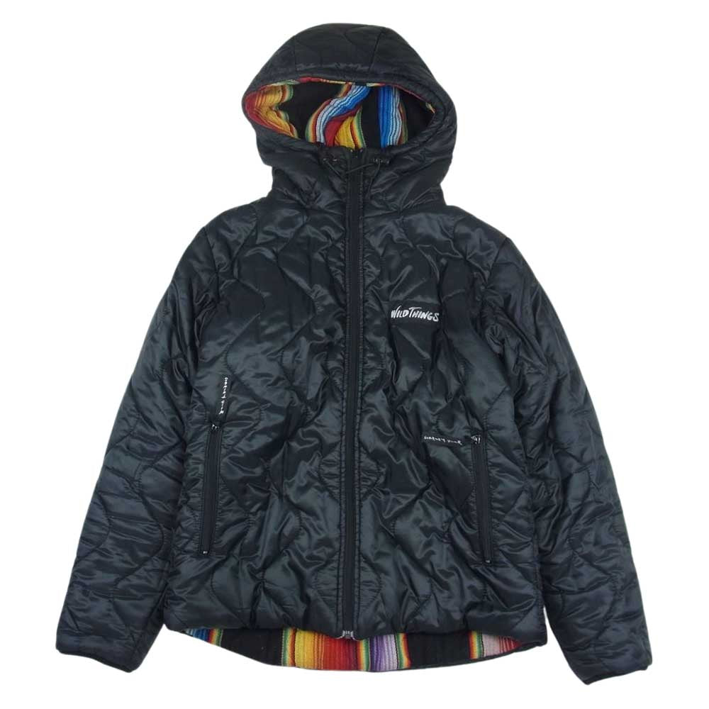 WILDTHINGS ワイルドシングス リバーシブル フーディ キルティング ブランケット ラグ ジャケット ブラック系 M【中古】