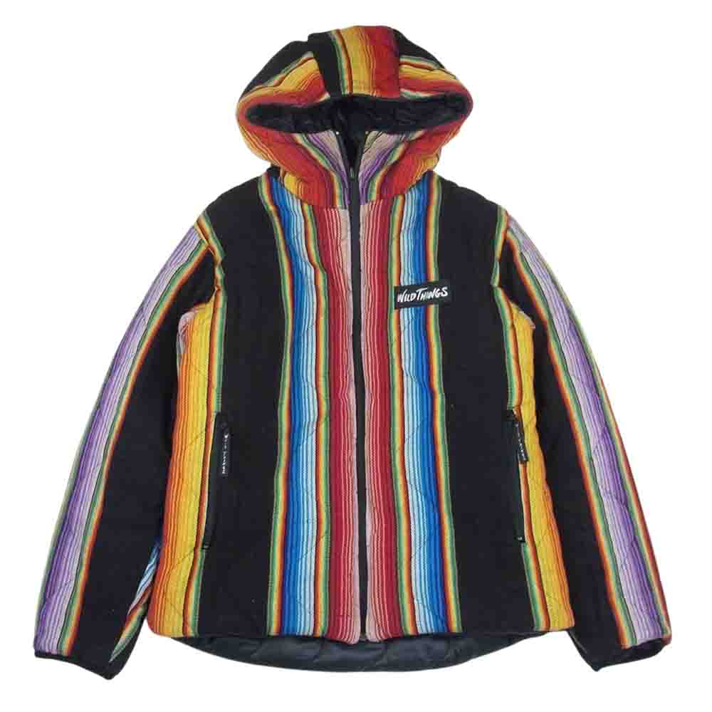 WILDTHINGS ワイルドシングス リバーシブル フーディ キルティング ブランケット ラグ ジャケット ブラック系 M【中古】