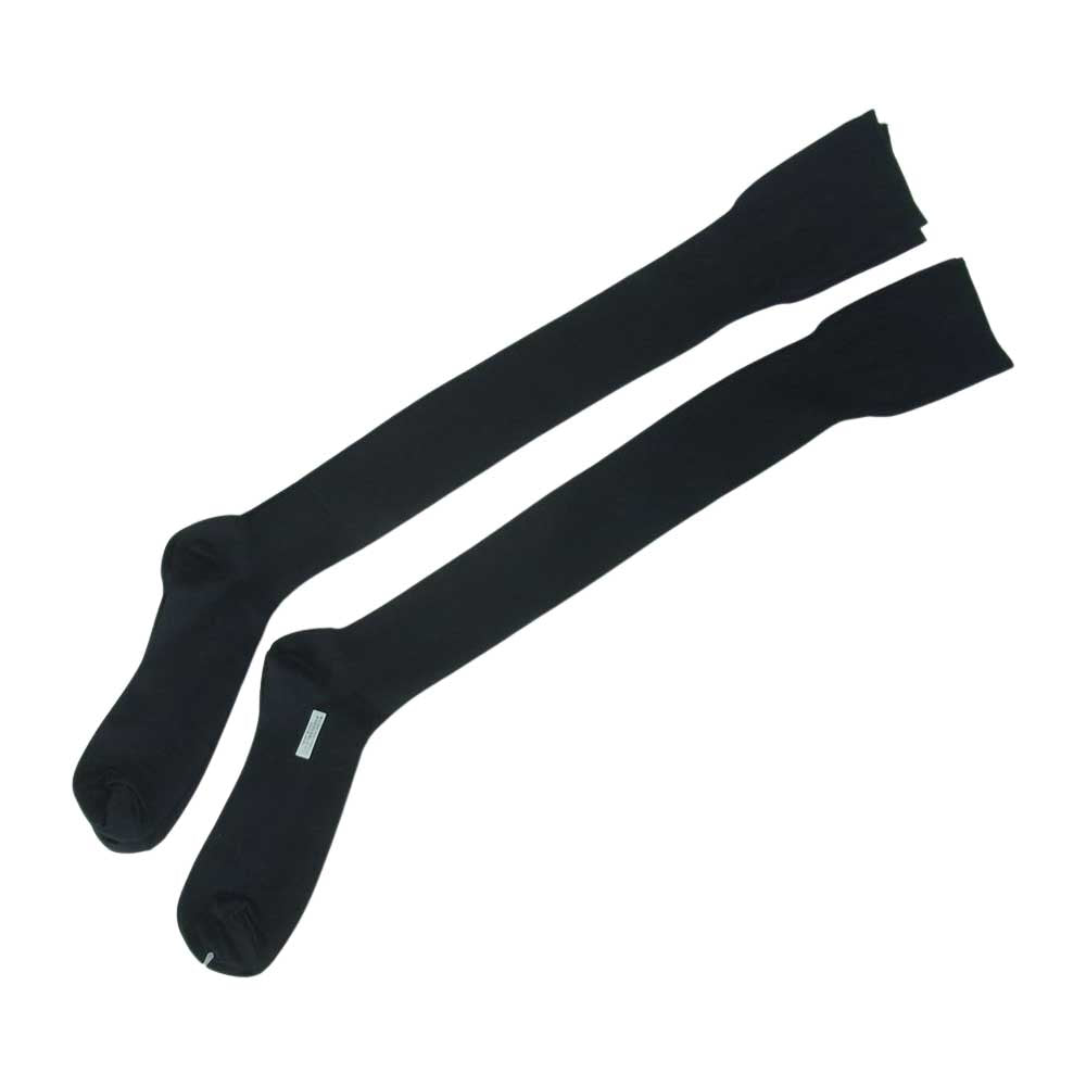 Sacai サカイ 21-05875 MAIN KNEE HIGH SOCKS ロゴ プリント ニーハイ ソックス 2点セット ブラック系 OS【新古品】【未使用】【中古】