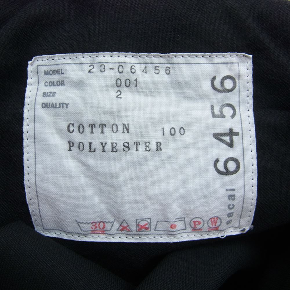 Sacai サカイ 23-06456 Cotton Chino Pants ベルデッド カーゴ コットン チノ パンツ ブラック系 2【中古】
