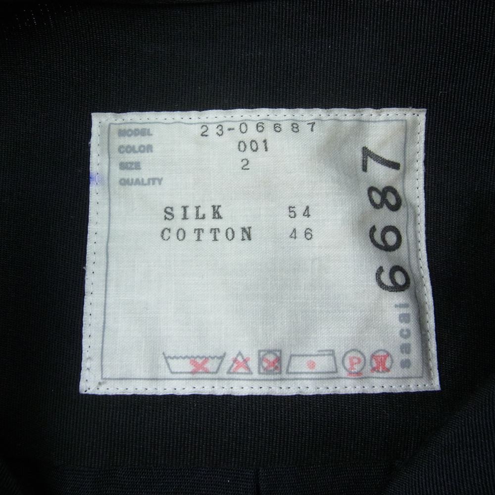Sacai サカイ 23SS Double Faced Silk Cotton Dress ダブルフェイス シルクコットン ドレス オーバーサイズ長袖シャツ ライトブルー 23-06687