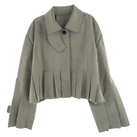 Sacai サカイ 23SS 23-06439 Cotton Gabardine Blouson コットン ギャバジン ブルゾン タックジャケット カーキ系 3【中古】