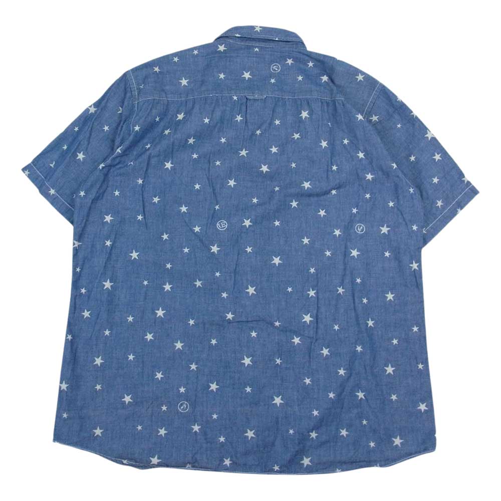 uniform experiment ユニフォームエクスペリメント UE-110039 COTTON CHAMBRAY S/S STAR PATTERN SHIRT コットン シャンブレー スター 半袖 シャツ インディゴブルー系 4【中古】