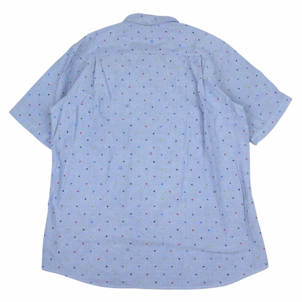 uniform experiment ユニフォームエクスペリメント UE-140081 ボタンダウン ドット柄 半袖 シャツ  ブルー系 4【中古】
