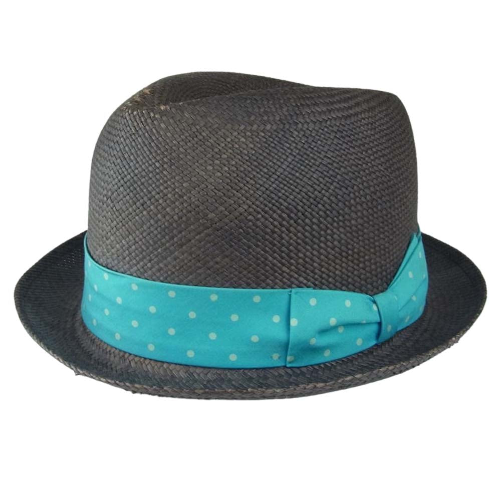 WACKO MARIA ワコマリア × 東京HAT ROCKERS 東京ハット ロッカーズ 麦わら リボン ストロー ハット ブラック ブラウン系 XL XL　60【中古】