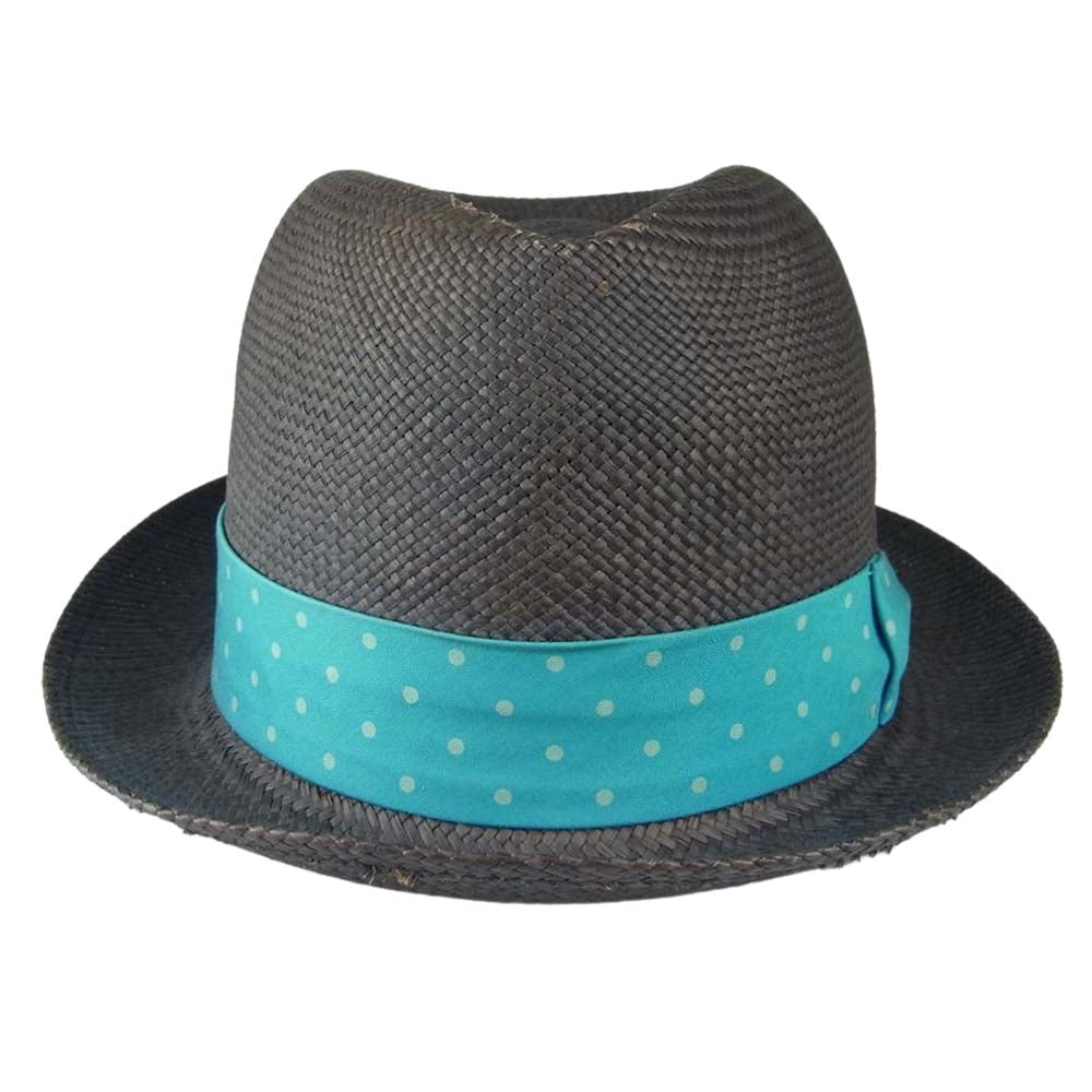 WACKO MARIA ワコマリア × 東京HAT ROCKERS 東京ハット ロッカーズ 麦わら リボン ストロー ハット ブラック ブラウン系 XL XL　60【中古】