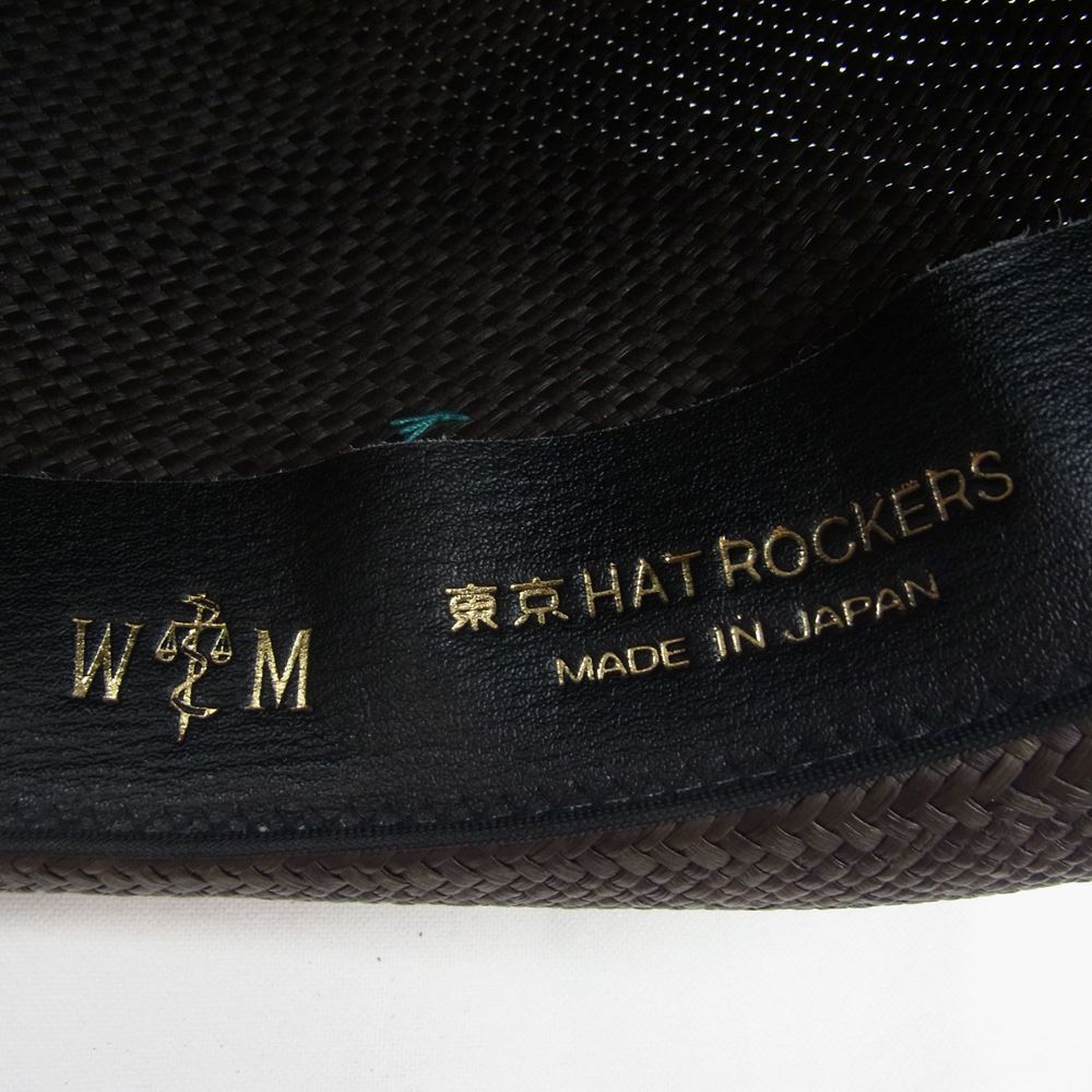WACKO MARIA ワコマリア × 東京HAT ROCKERS 東京ハット ロッカーズ 麦わら リボン ストロー ハット ブラック ブラウン系 XL XL　60【中古】