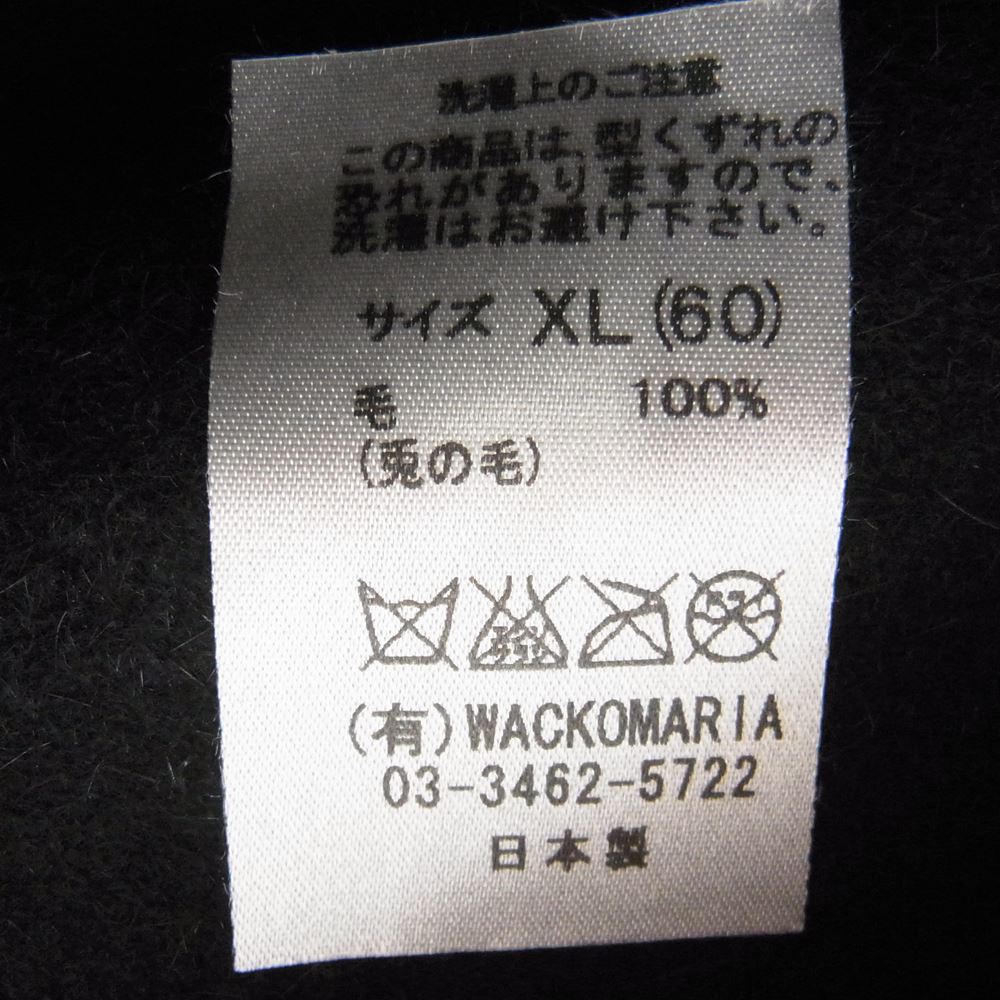 WACKO MARIA ワコマリア × 東京HAT ROCKERS 東京ハット ロッカーズ 中折れ ウール リボン ハット ブラック系 XL（60）【中古】