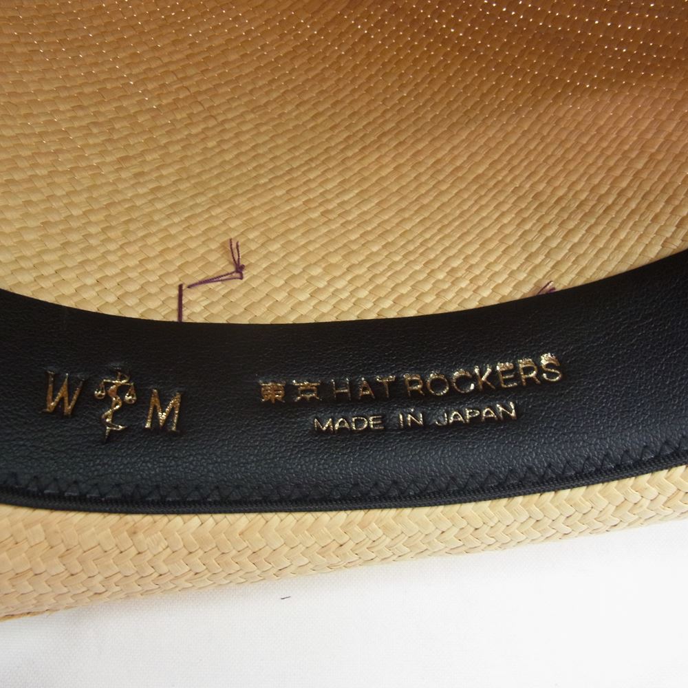 WACKO MARIA ワコマリア × 東京HAT ROCKERS 東京ハット ロッカーズ 麦わら リボン ストロー ハット ベージュ系 XL【中古】
