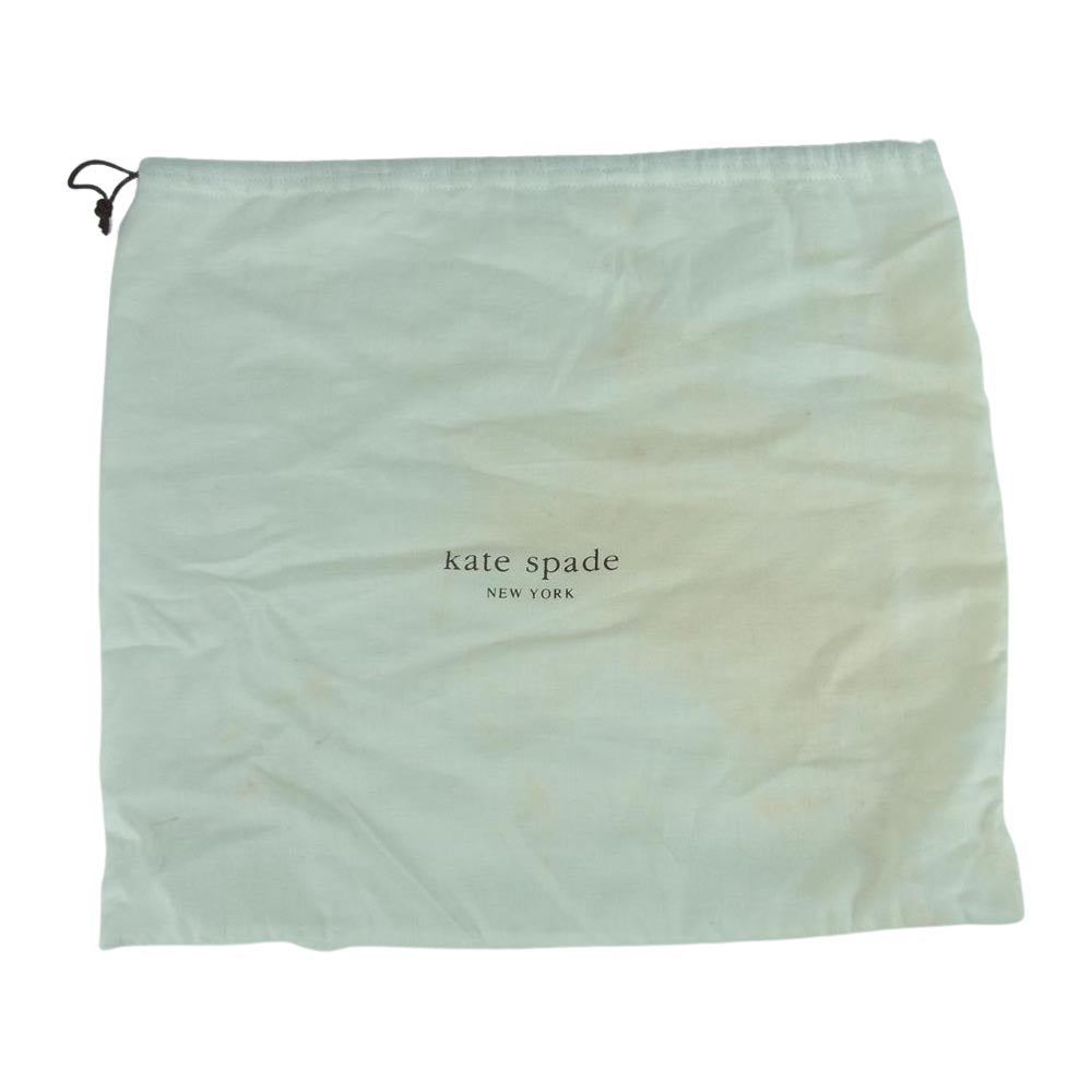 Kate Spade ケイトスペード ハラコチェック スクエア ハンド バッグ イタリア製 ブラウン系 オフホワイト系【中古】
