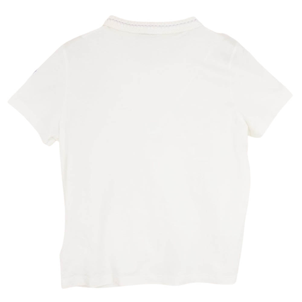 MONCLER モンクレール E10938062300 8390X T-SHIRT GIROCOLLO デカロゴワッペン 襟ニット切替 Tシャツ ホワイト系 XS【中古】