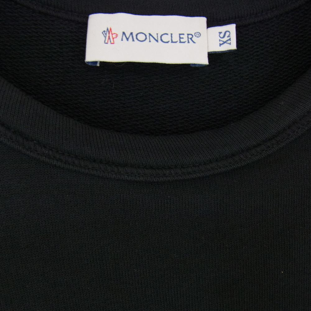 MONCLER モンクレール 410938555000 80303 ABITO サイド透かし編み 切り返しカットソー ブラック系 XS【中古】