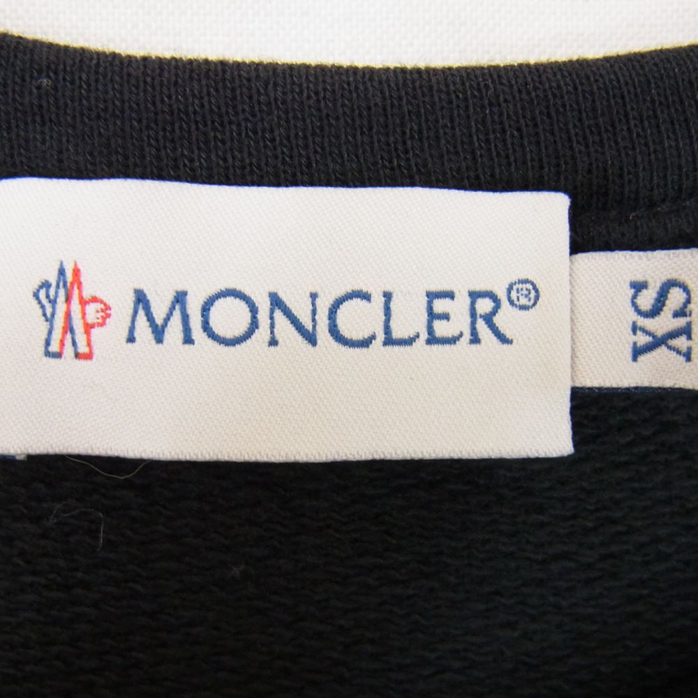 MONCLER モンクレール 410938555000 80303 ABITO サイド透かし編み 切り返しカットソー ブラック系 XS【中古】