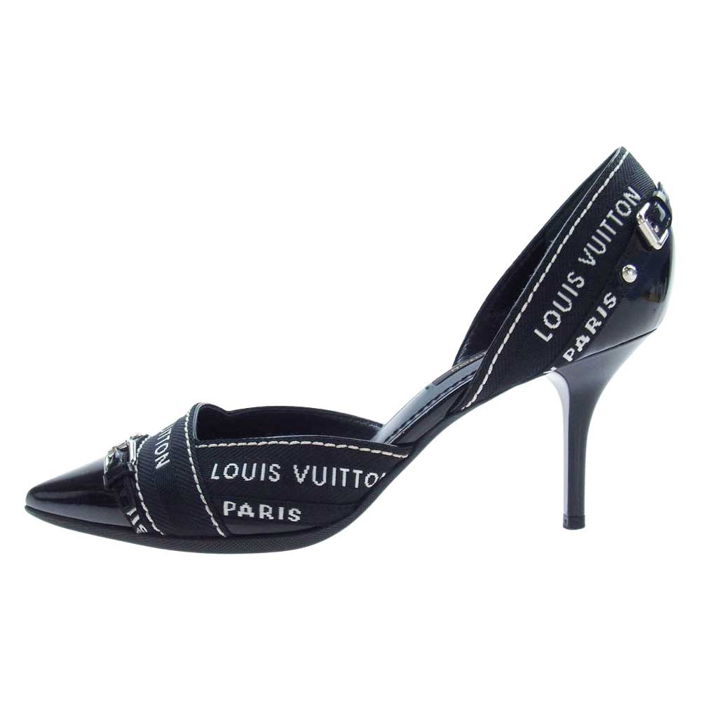LOUIS VUITTON ルイ・ヴィトン ロゴ リボン ピンヒール パンプス ブラック系【中古】
