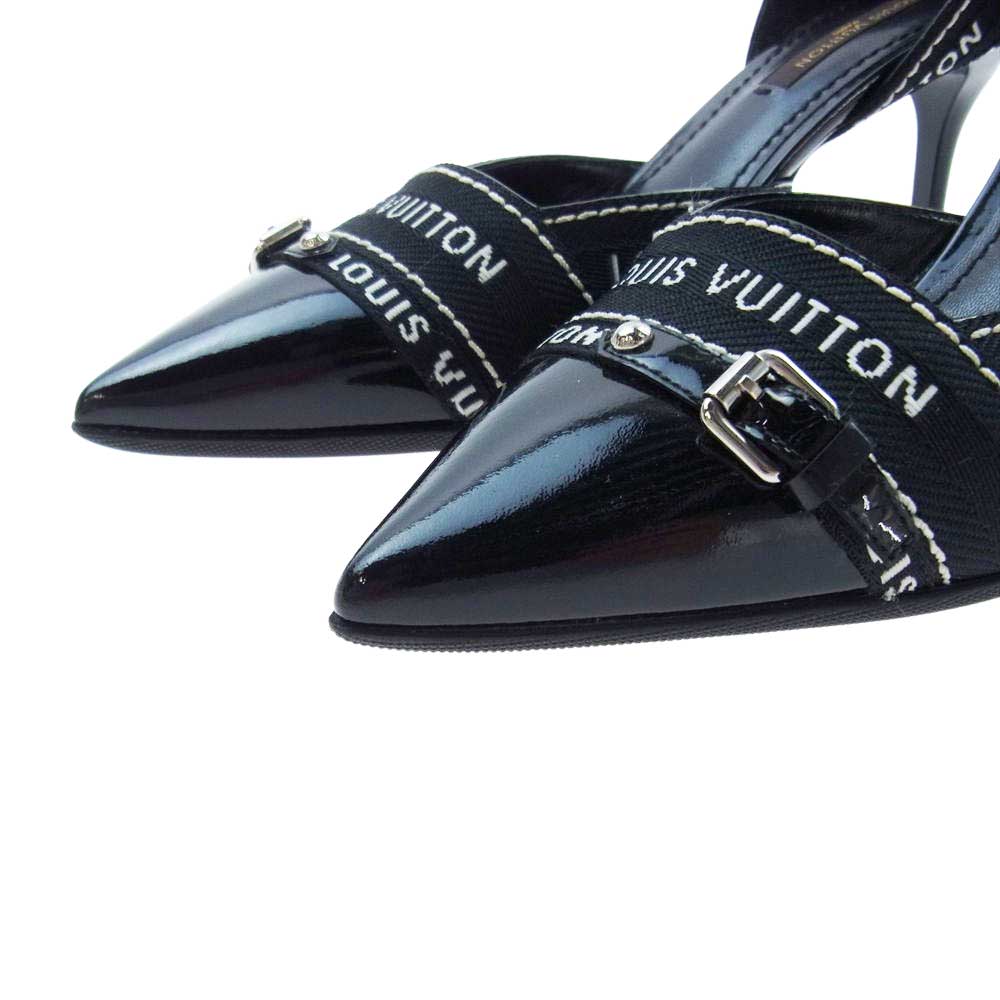 LOUIS VUITTON ルイ・ヴィトン ロゴ リボン ピンヒール パンプス ブラック系【中古】