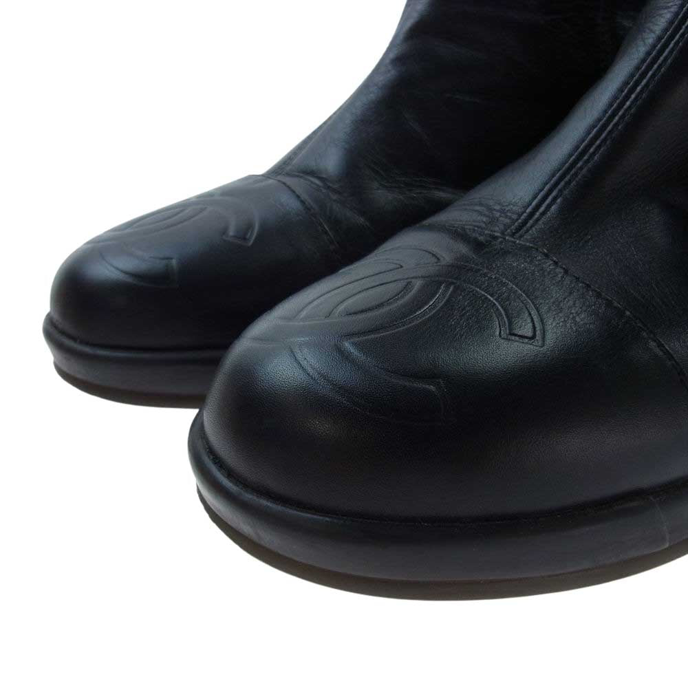 CHANEL シャネル CC ココマーク ベルト ロング ブーツ ブラック系【中古】