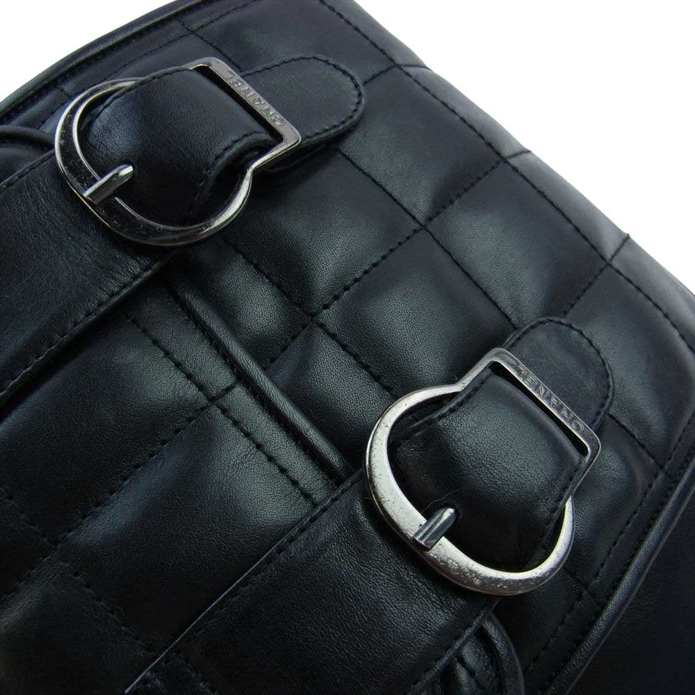 CHANEL シャネル CC ココマーク ベルト ロング ブーツ ブラック系【中古】