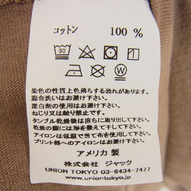 ユニオン FRONTMAN IV S/S TEE フロントマン プリント Tシャツ ブラウン系 サイズ表記無【中古】