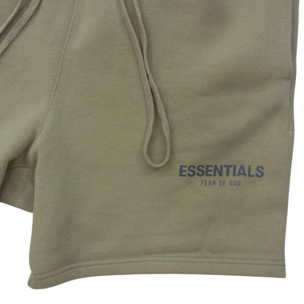 FEAR OF GOD フィアオブゴッド FOG ESSENTIALS エッセンシャルズ フロントラバーロゴ スウェット ショーツ カーキ系 M【中古】