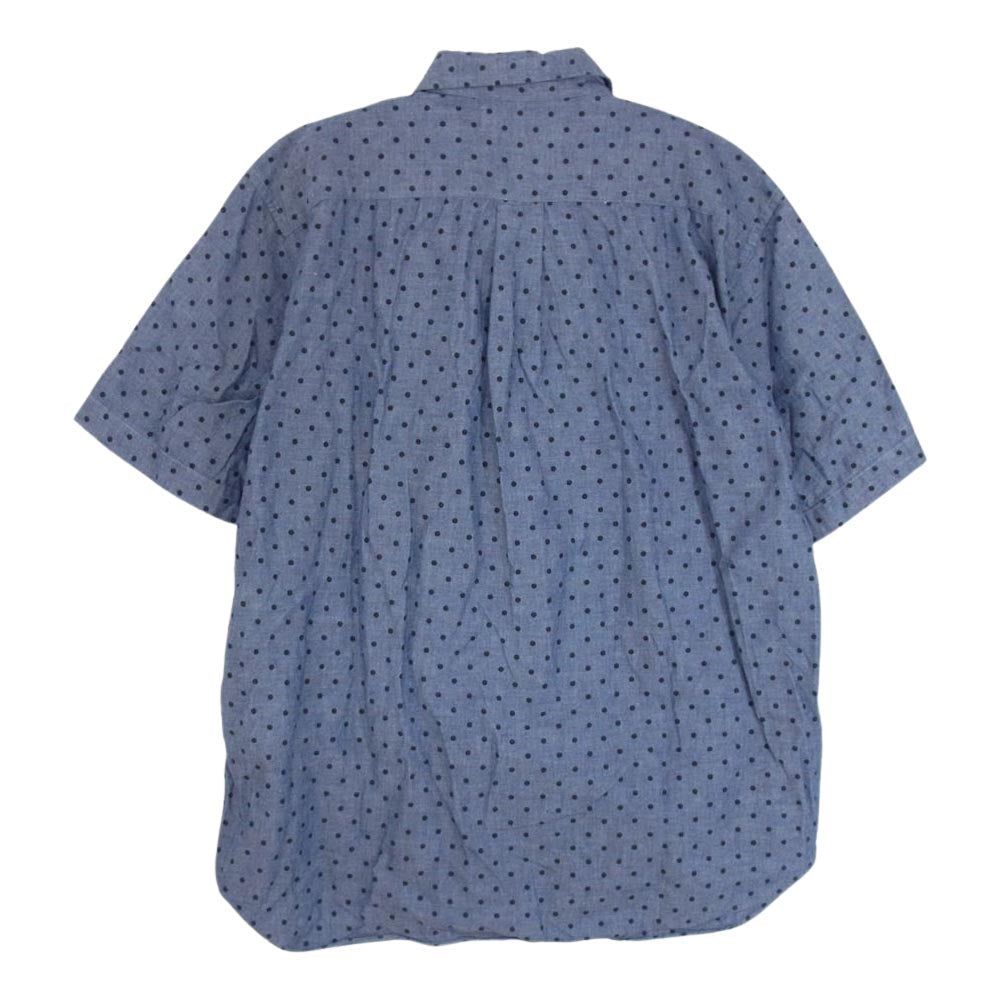 COMME des GARCONS HOMME DEUX コムデギャルソンオムドゥ DO-B065 ドット柄 シャンブレー  半袖 シャツ ブルー系 L【中古】