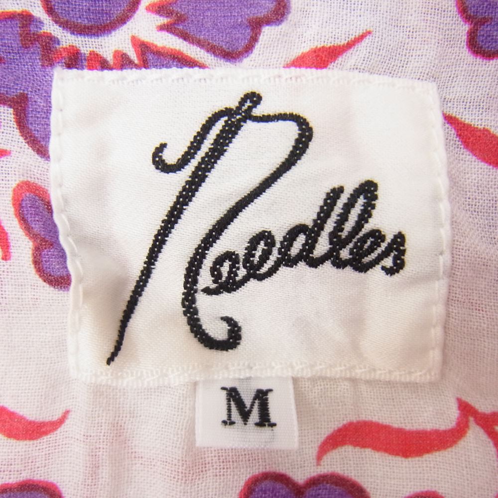 Needles ニードルス 総柄 開襟 オープンカラー 半袖 アロハシャツ パープル系 M【中古】
