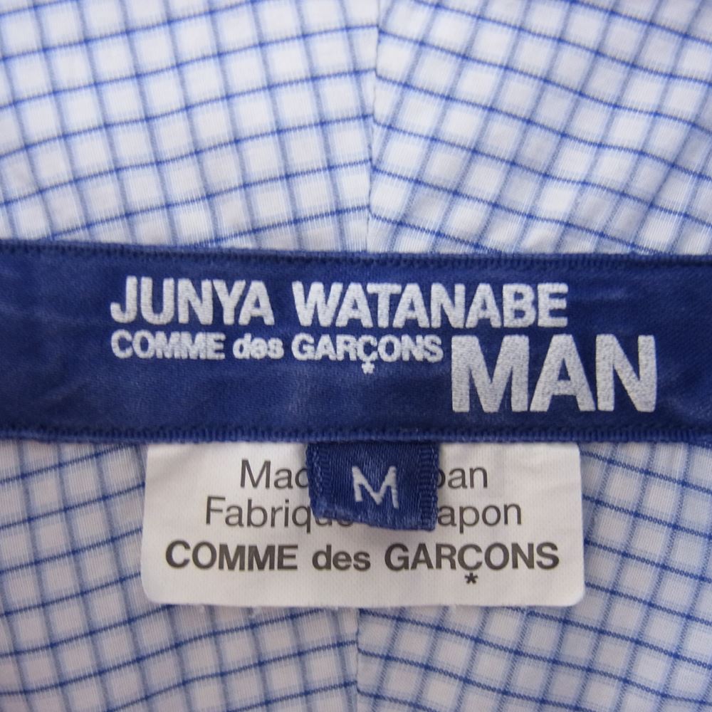 JUNYA WATANABE COMME des GARCONS MAN ジュンヤワタナベコムデギャルソンマン 16SS WQ-B029  綿ドビー×多素材MIX パッチワーク 半袖 シャツ ブルー系 M【中古】