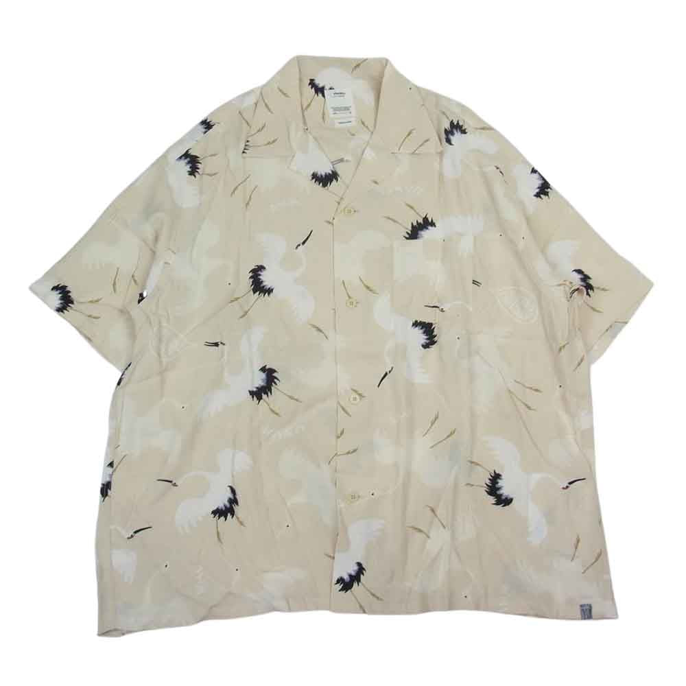 VISVIM ビズビム 0123105011018 CROSBY SHIRT S/S HIKAKU ヒカク オープンカラー シャツ ベージュ系 4【新古品】【未使用】【中古】
