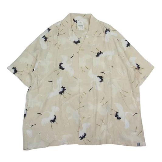 VISVIM ビズビム 0123105011018 CROSBY SHIRT S/S HIKAKU ヒカク オープンカラー シャツ ベージュ系 4【新古品】【未使用】【中古】