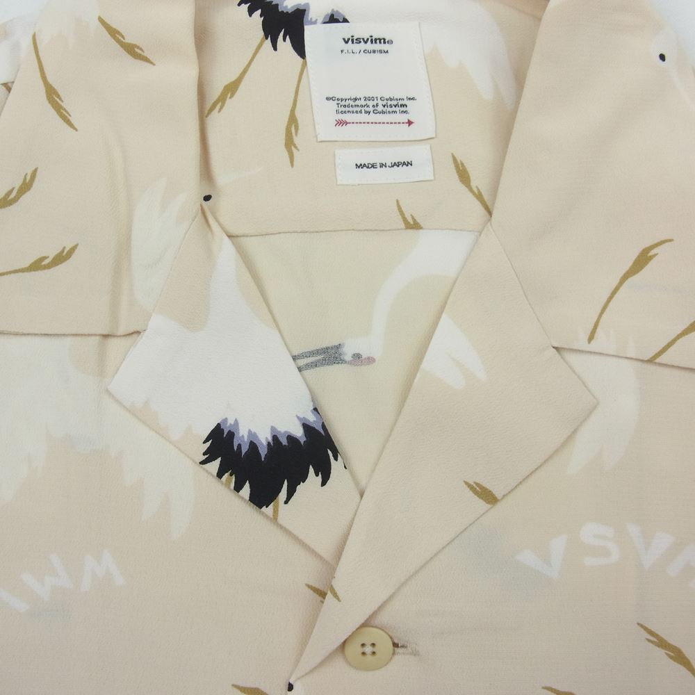 VISVIM ビズビム 0123105011018 CROSBY SHIRT S/S HIKAKU ヒカク オープンカラー シャツ ベージュ系 4【新古品】【未使用】【中古】