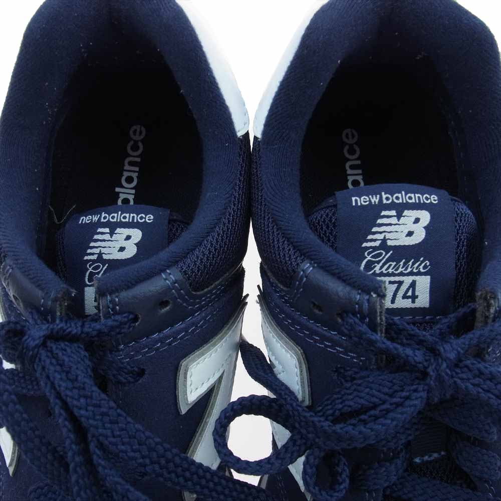 NEW BALANCE ニューバランス ML574EN2 574  ENCAP エンキャップ スエード スニーカー ネイビー系 25.5cm【中古】
