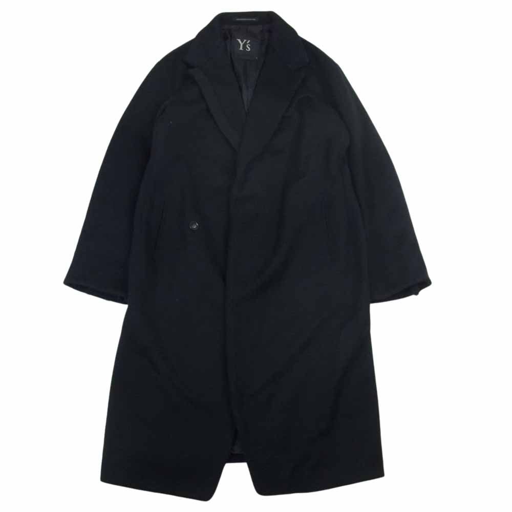 Y's Yohji Yamamoto ワイズ ヨウジヤマモト YK-J01-105 ウール ロング コート ブラック系 2【中古】