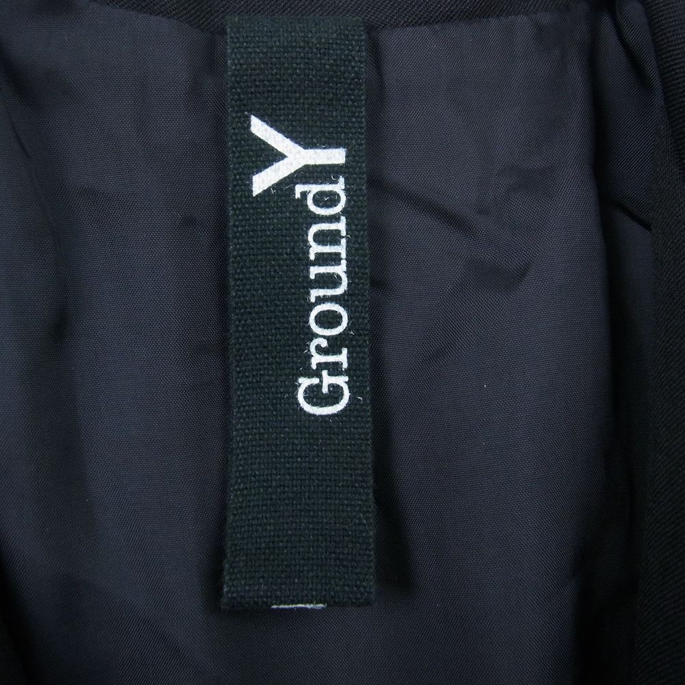 Yohji Yamamoto ヨウジヤマモト GroundY GK-J01-100 WOOL POLYESTER GABARDINE ASYMMETRIC JACKET アシンメトリー ジャケット ブラック系 1【中古】