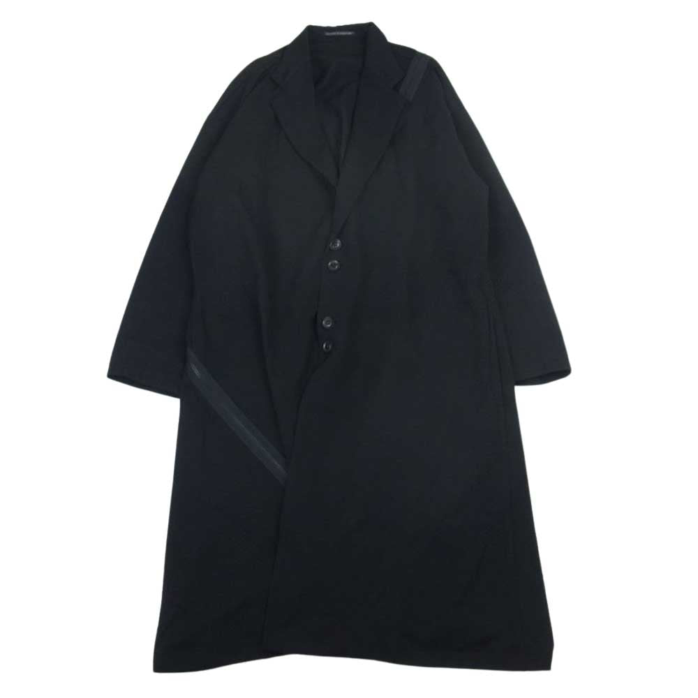 ビーヨウジヤマモト NW-J56-100 ウールギャバ スパイラル ジップ チェスター コート  ブラック系 1【中古】