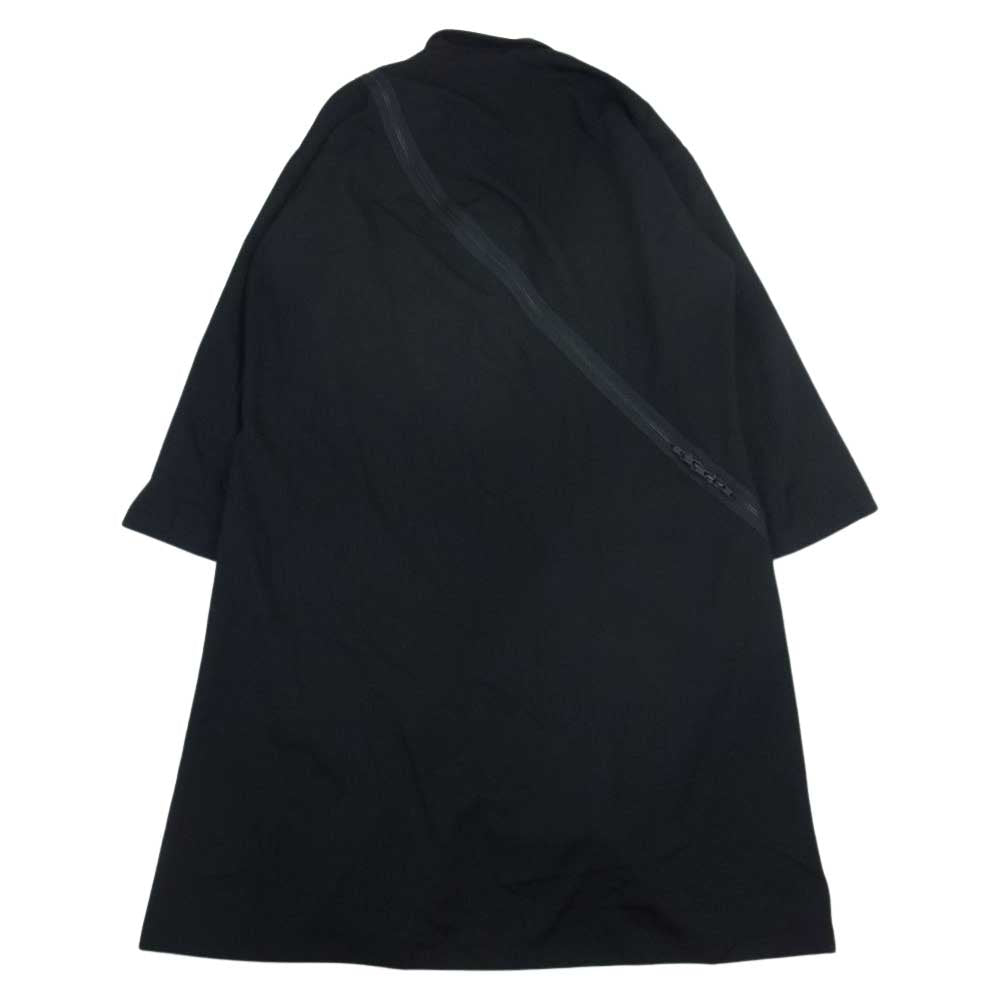 ビーヨウジヤマモト NW-J56-100 ウールギャバ スパイラル ジップ チェスター コート  ブラック系 1【中古】