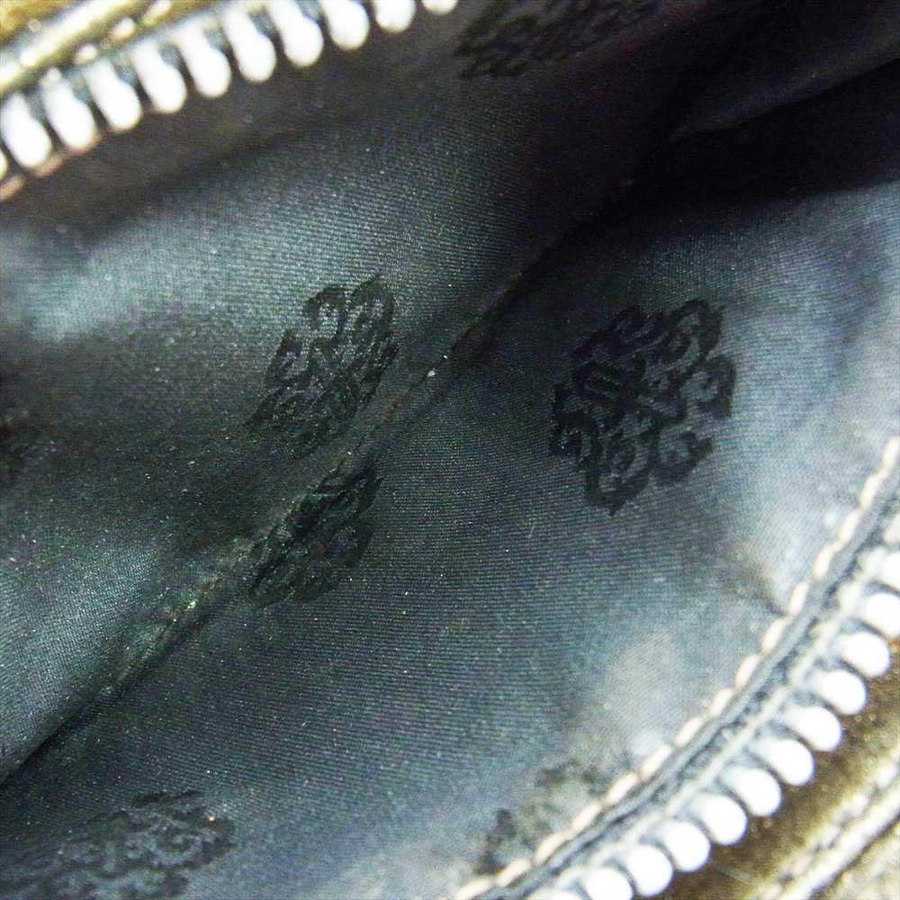 CHROME HEARTS クロムハーツ（原本無） REC F ZIP ＃2 キルティングセメタリークロス メタリックゴールドレザー ウォレット ブラック系 ゴールド系【中古】