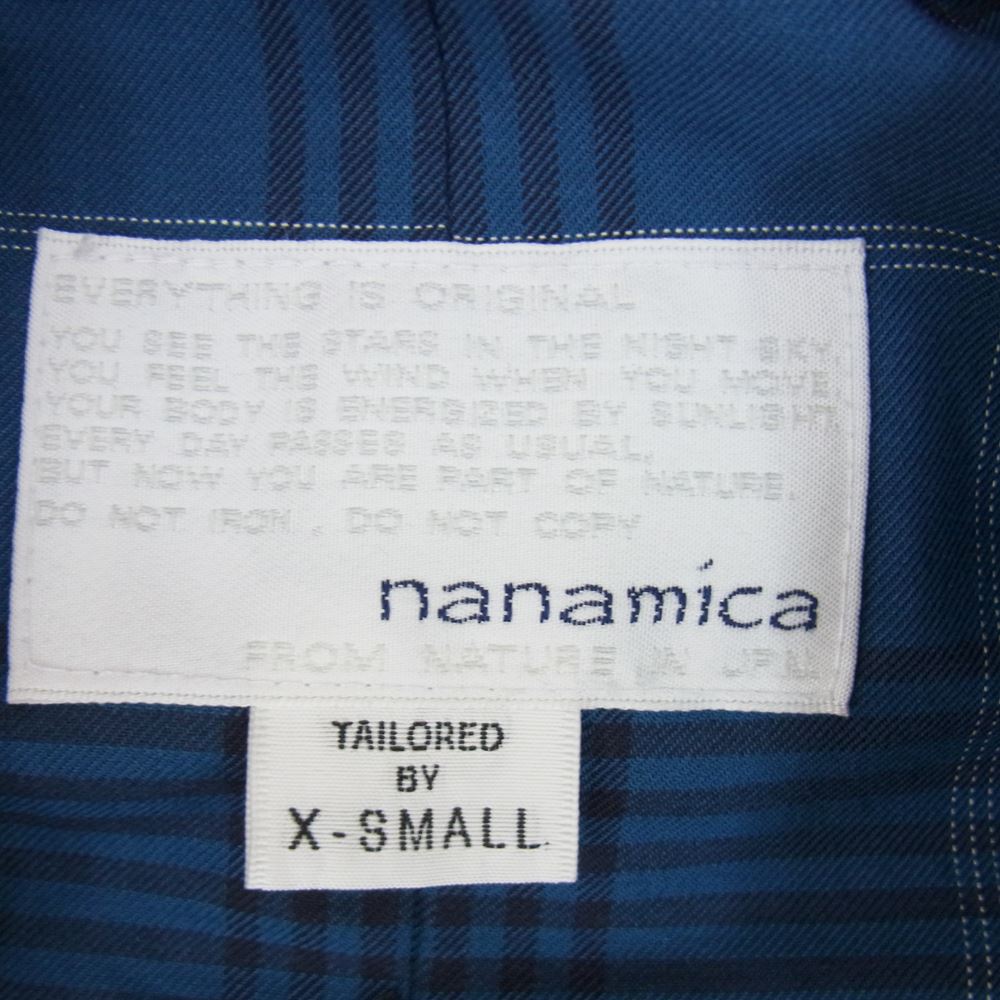 nanamica ナナミカ SUBS215 GORE-TEX ゴアテックス SOUTIEN COLLAR COAT ステンカラー コート ネイビー系 XS【中古】